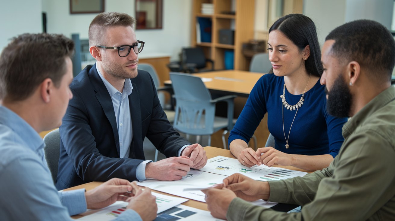 Staff discussion of a health care research company in Dubai